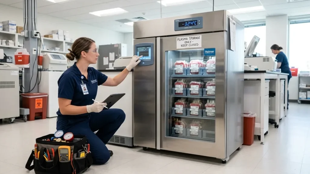 Plasma center refrigeration in Fort Worth TX with temperature monitoring